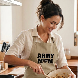 ARMY MOM mit Herz und Flagge Lange Schürze