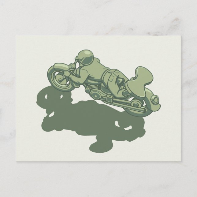 Army Motorrad Man Postkarte (Vorderseite)