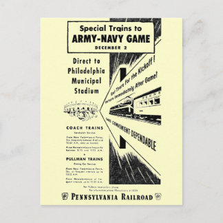 Army Navy Spiel über die Pennsylvania Eisenbahn Postkarte