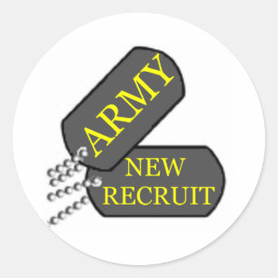 Army New Recruit Runder Aufkleber