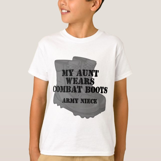 Army Niece Tante Combat Boots T-Shirt (Vorderseite)