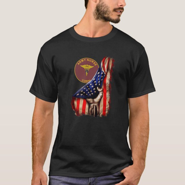 Army Nurse Corps American Flag T-Shirt (Vorderseite)