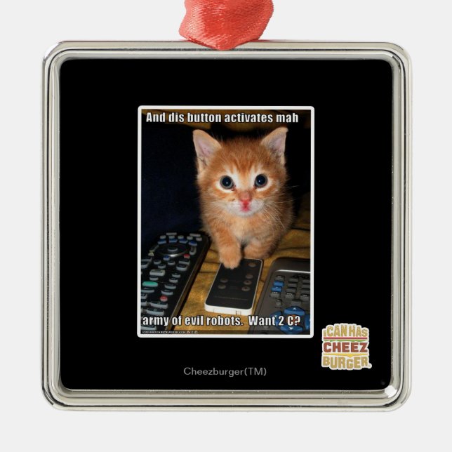 Army of Evil Robots Ornament Aus Metall (Vorne)