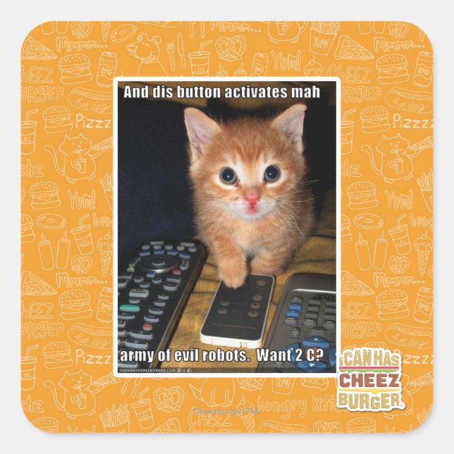 Army of Evil Robots Quadratischer Aufkleber (Vorderseite)