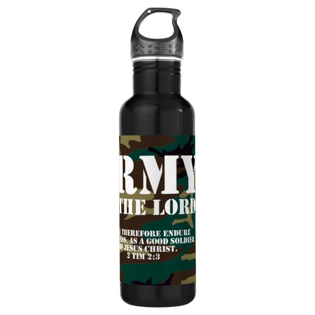 Army of the Lord, Bibel Scripture Camo Trinkflasche (Vorderseite)