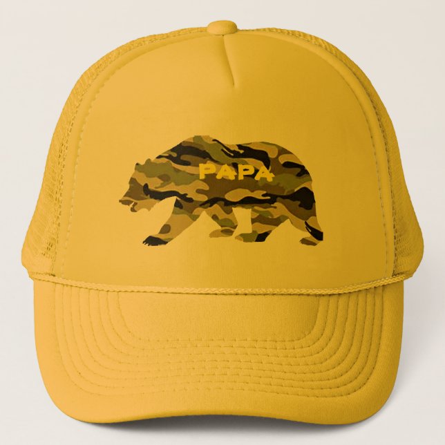 Army Papa Bär witzige Camouflage Truckerkappe (Vorderseite)
