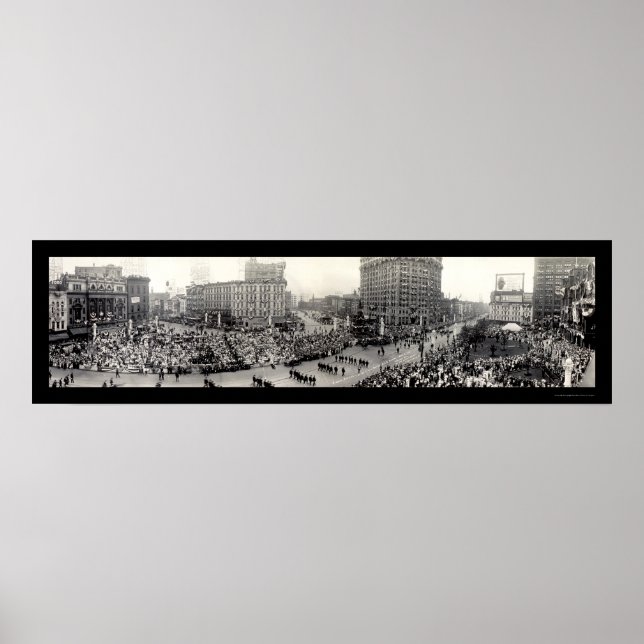 Army Parade Detroit Foto 1914 Poster (Vorne)
