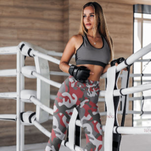 Army Red Camouflage Gemustert LEGGINGS