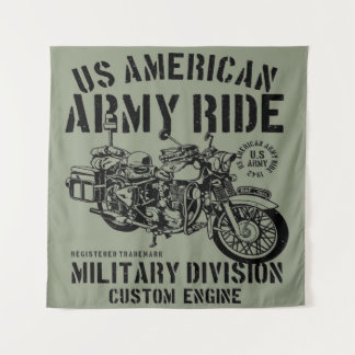 Army ride Motorcycle Blanket Wandteppich