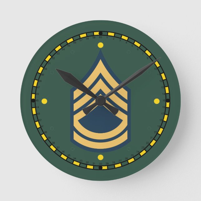 Army Sergeant First Class Clock Runde Wanduhr (Vorderseite)
