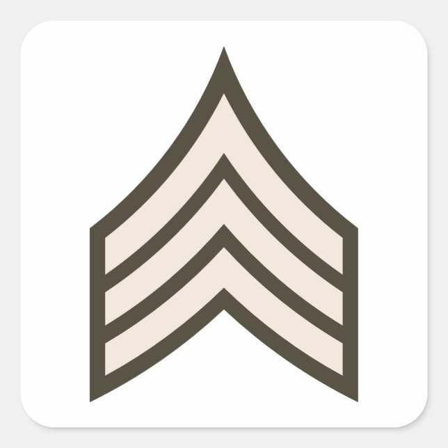 Army Sergeant rank Quadratischer Aufkleber (Vorderseite)