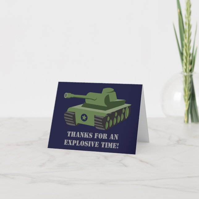 Army Tank Birthday Party Dankeskarte (Vorderseite)