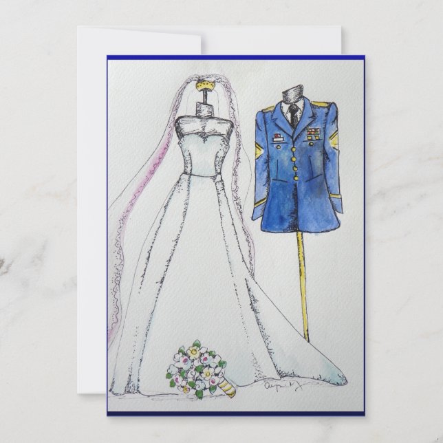 Army Uniform und Hochzeitskleid (Vorderseite)