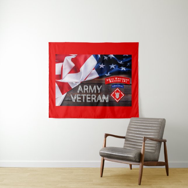 Army Veteran Ingenieur Brigade-Im Flugzeug Wandteppich (Beispiel (Horizontal))