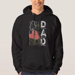 Army Veteran Vater USA Flag Army Camouflage Father Hoodie