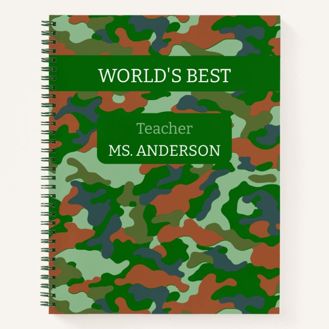 Army Woodland/Green Camouflage Notizbuch (Vorderseite)