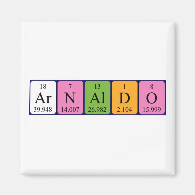 Arnaldo-Magnet für den periodischen Tabellennamen Magnet (Vorne)