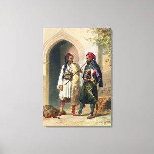 Arnaout und Osmanli Soldaten in Alexandria, illust Leinwanddruck