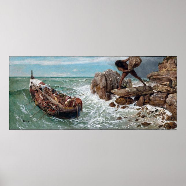 Arnold Böcklin Odysseus und Polyphemus Poster (Vorne)