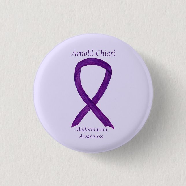Arnold-Chiari Malformation Awareness Ribbon Button (Vorderseite)
