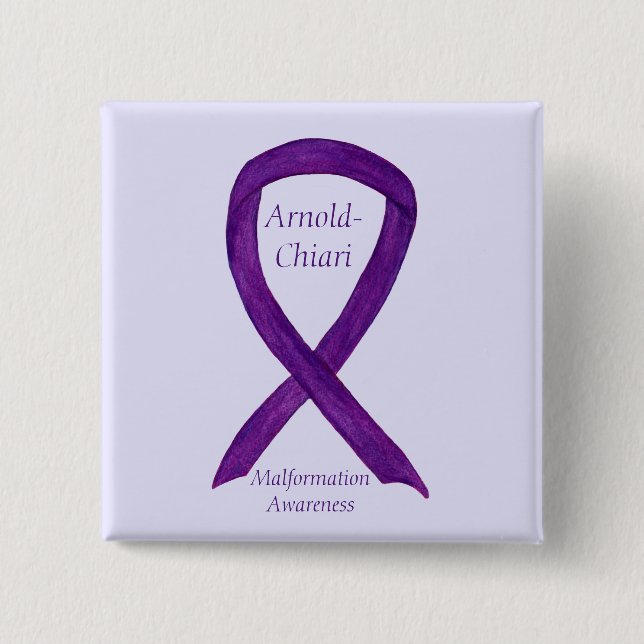 Arnold-Chiari Malformation Awareness Ribbon Button (Vorderseite)