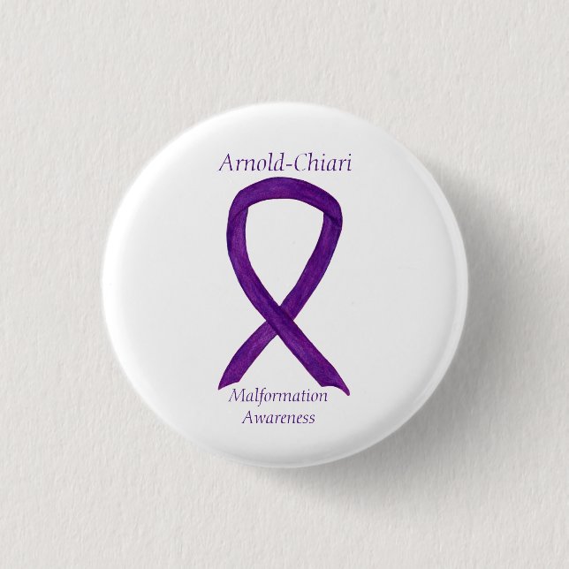 Arnold-Chiari Malformation Awareness Ribbon Button (Vorderseite)