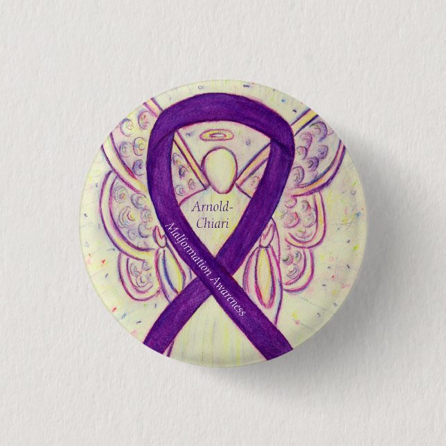 Arnold-Chiari Malformation Awareness Ribbon Button (Vorderseite)