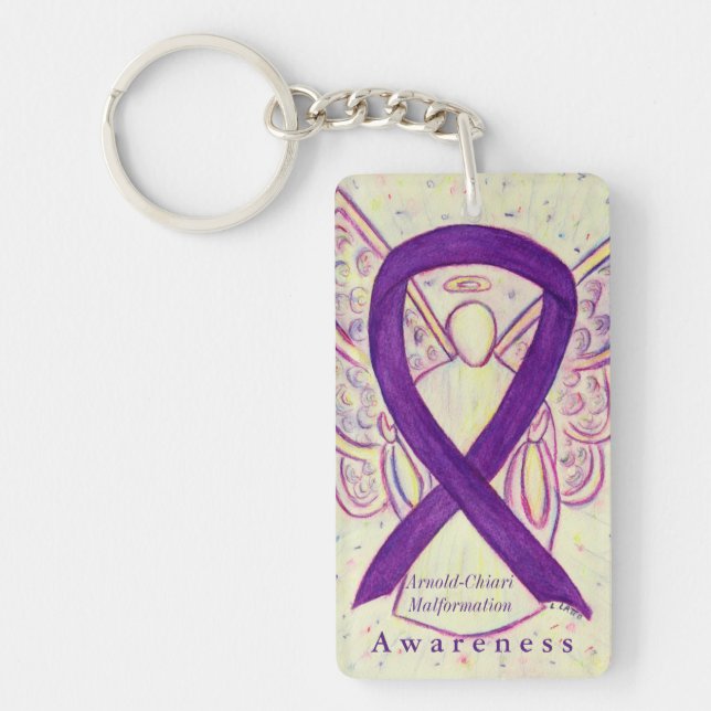 Arnold-Chiari Malformation Awareness Ribbon Chain Schlüsselanhänger (Vorderseite)