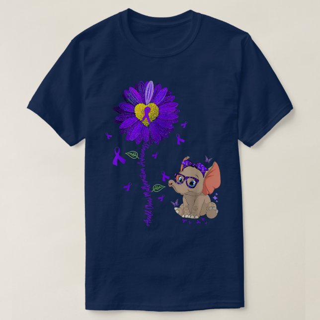 Arnold Chiari Malformation Awareness Sunflower Ele T-Shirt (Design vorne)