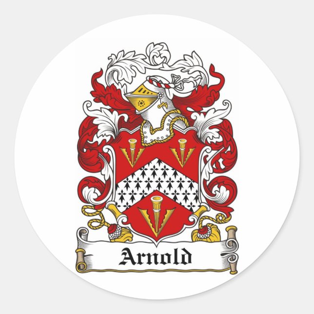 ARNOLD FAMILIENWAPPEN - ARNOLD COAT OF ARMS RUNDER AUFKLEBER (Vorderseite)