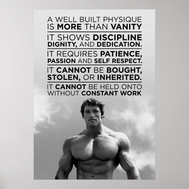 Arnold Schwarzenegger Motivationszitat Poster (Vorne)
