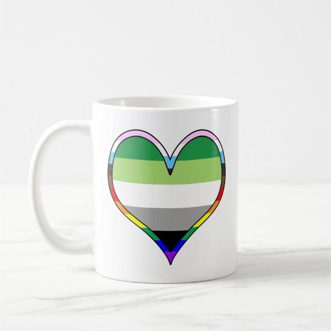 Aro Pride Coeur café Mug (Gauche)
