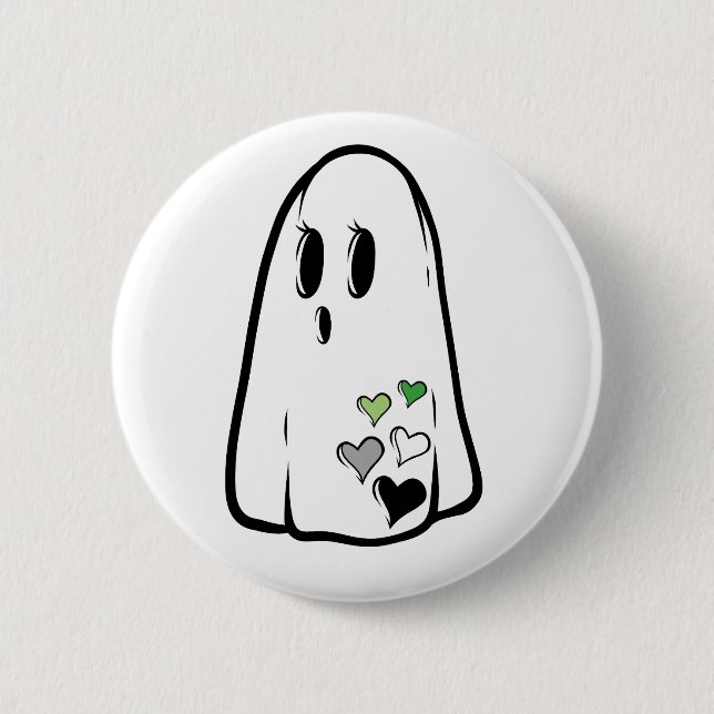 Aro Pride Ghost Button (Vorderseite)