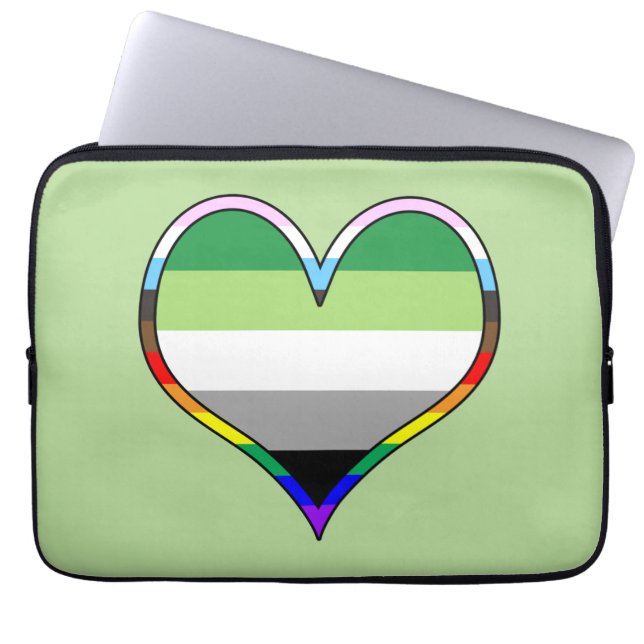 Aro Pride Heart Laptop Sleeve (Vorderseite)