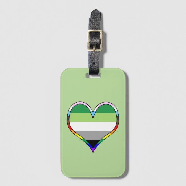 Aro Pride Heart Luggage Tag Gepäckanhänger (Vorderseite Vertikal)