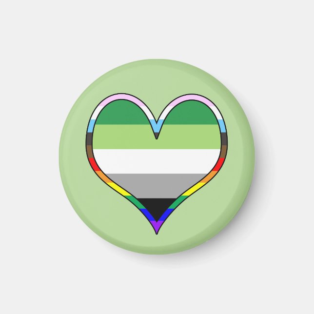 Aro Pride Heart Magnet (Vorne)