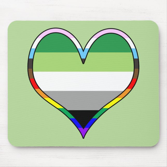 Aro Pride Heart Mousepad (Vorne)