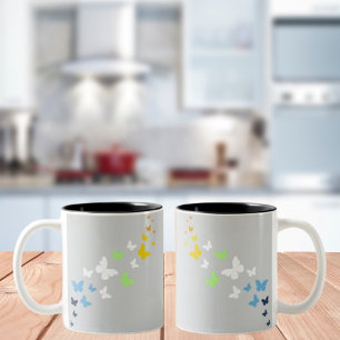 AroAce Agender Pride Butterfly Trail Zweifarbige Tasse