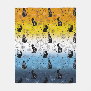 AroAce Agender Stolz Schwarze Katze - Mystische He Fleecedecke