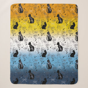 AroAce Agender Stolz Schwarze Katze - Mystische He Sherpadecke