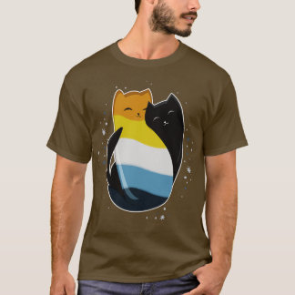 Aroace Katze LGBT Asexuell Aromantisch Pride-Flagg T-Shirt