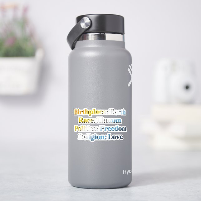 AroAce Pride - Geburtsort: Erde. Rasse: Mensch Aufkleber (HydroFlask)