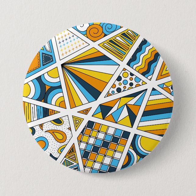 AroAce Pride Zen Doodle Sunset Flag Moderne Abstra Button (Vorderseite)