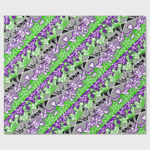 Aroace Radioactive Pride Flag Squiggles Geschenkpapier