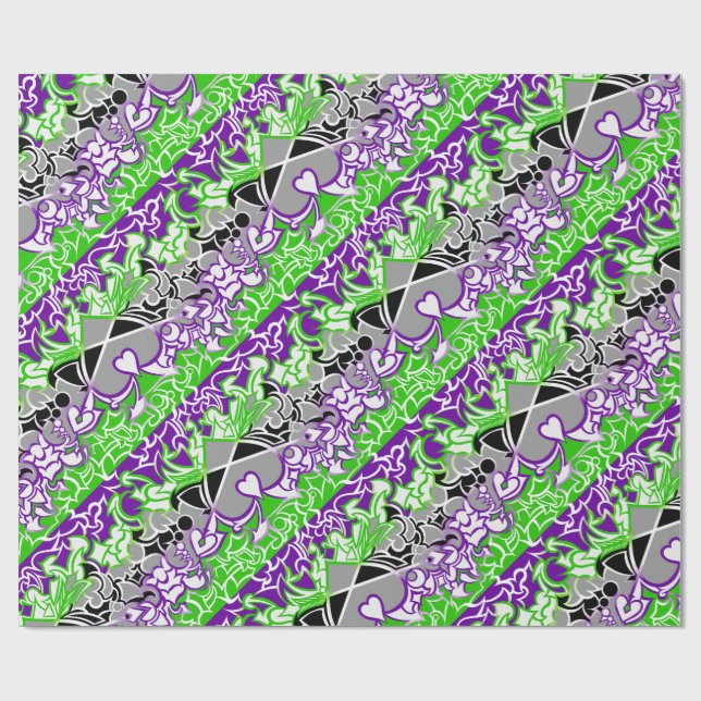 Aroace Radioactive Pride Flag Squiggles Geschenkpapier (Flach)