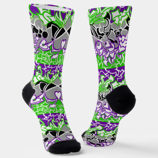 Aroace Radioaktive Pride-Flagge Schlängellinien Socken