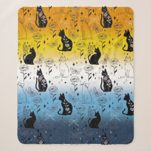 AroAce Stolz Schwarze Katze - Mystische Hexerei Sherpadecke