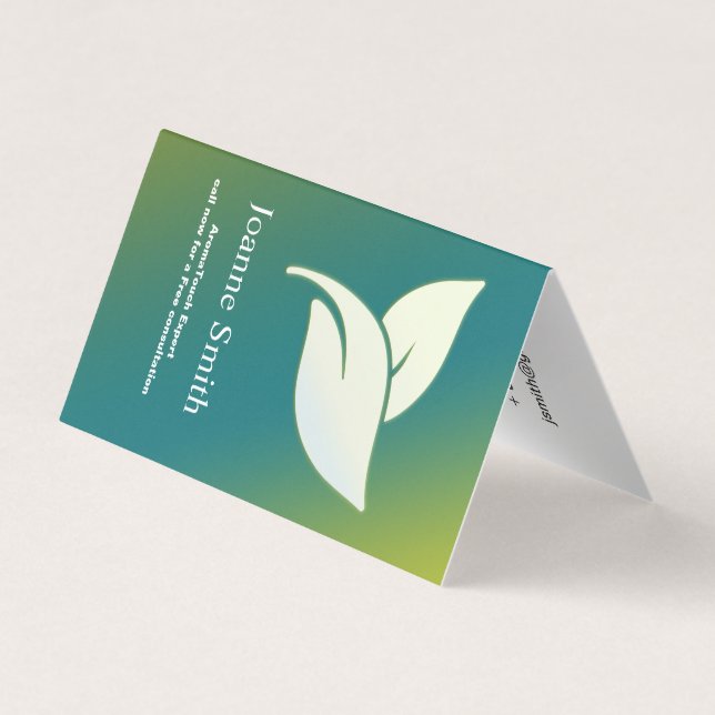 Aroma-Therapiemöglichkeiten mit Grün und Blau-Blät Visitenkarten (Rückseite)