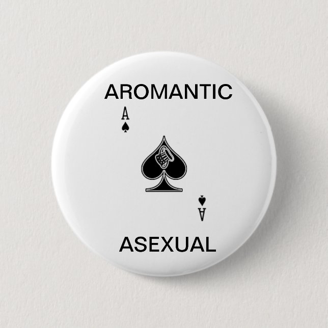 Aromantic asexualer Knopf Button (Vorderseite)