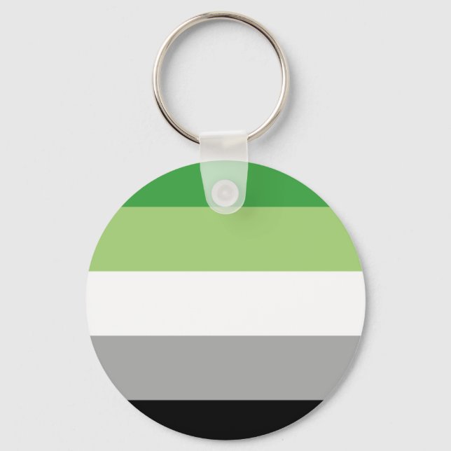 Aromantic Flag Button Schlüsselanhänger (Vorderseite)